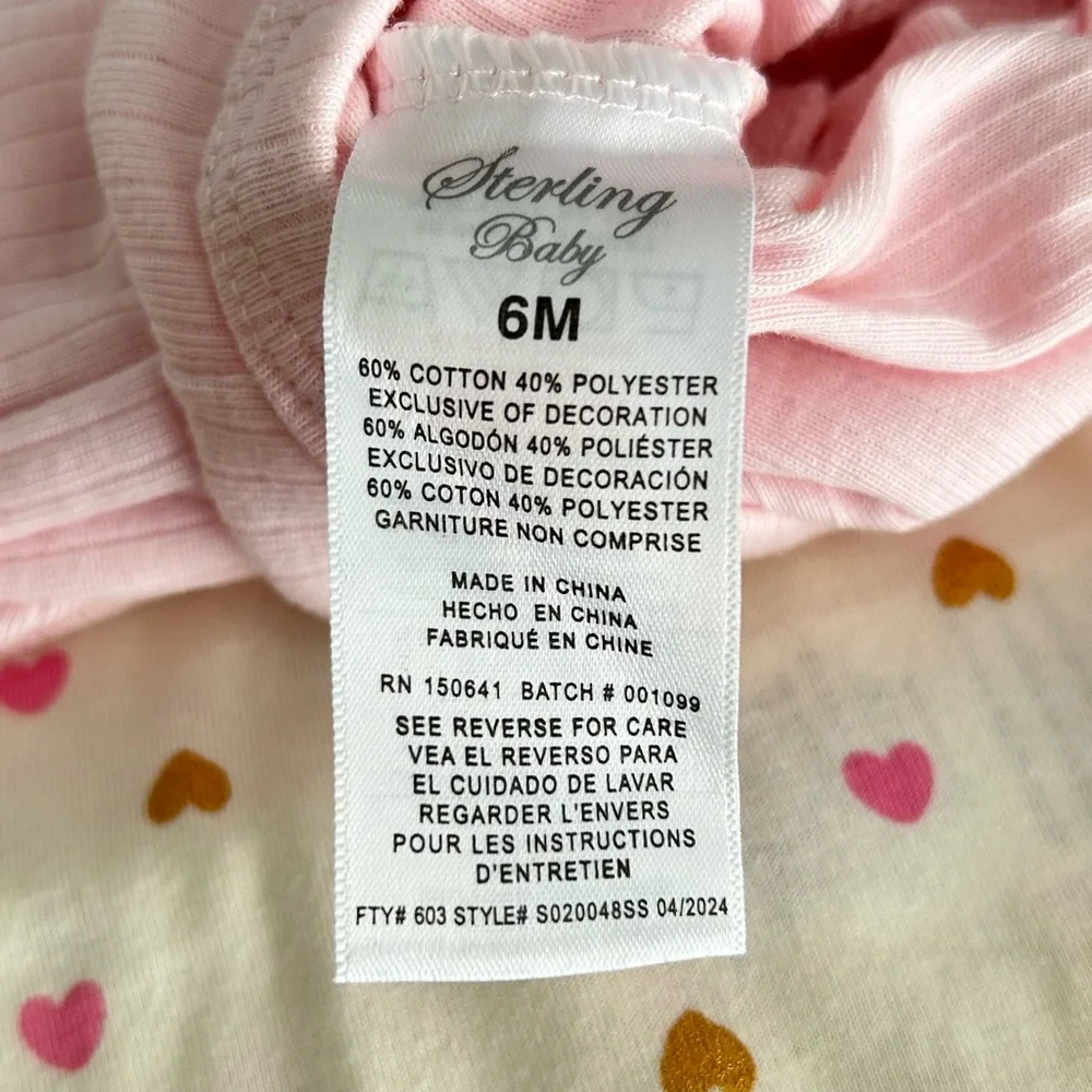 Baby Girl Bodysuit Onesies 3 Pack Ballerina Bunny Easter Hearts Size 6M